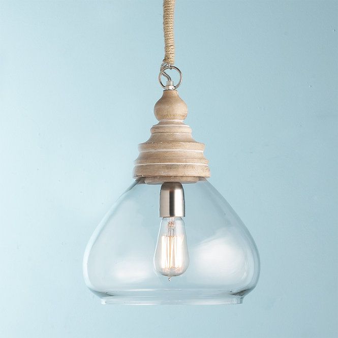 lampada in legno e vetro